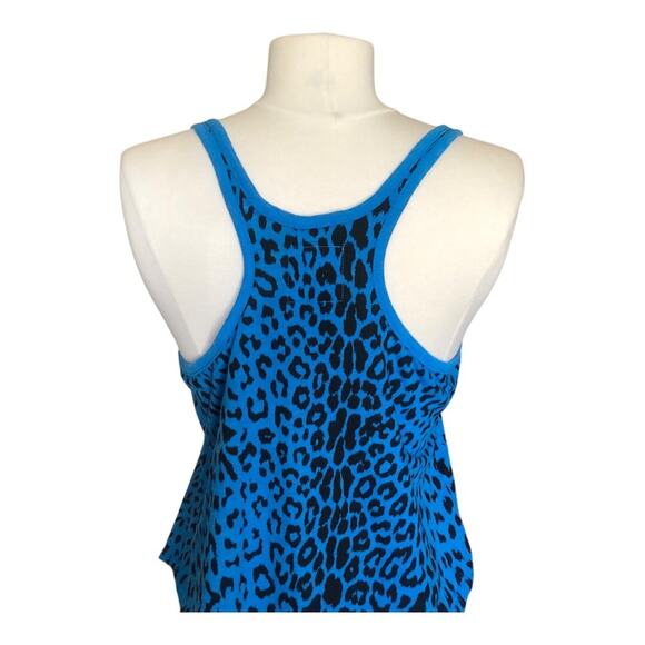 Chaser NWT Women’s Animal Print Pullover Knit Tank Top Small Royal Blue Scoop - Picture 7 of 14